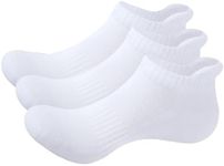 WEARPEER 03 Pairs Ankle Socks for Men & Women Non- Slip Breathable Athletic Running Socks Sports no Show Socks Low Cut Socks Men- 03 Pairs White Small