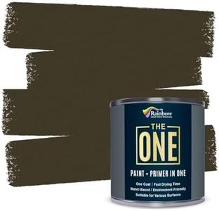 THE ONE Paint & Primer: The Most Durable Wood Paint, Cabinet Paint, Entrance Door, Walls, Bathrooms, Kitchen, Tile Paint - Quick Drying Paint for Indoor/Outdoor Use (Brown Matt Finish, 250 ml)