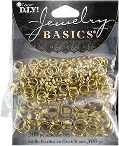 Cousin Jewelry Basics 300-Piece Split Ring, Gold, 6/8mm