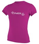 O'Neill Wetsuits Women's Wms Basic Skins Short Sleeve Sun Shirt Rash Vest, Fox Pink, L UK