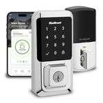 Kwikset Halo Wi-Fi Smart Lock, Keyless Entry Door Deadbolt, Geofence Auto-Unlock, Grade AAA Certified, No Hub Easy Install, Polished Chrome Lifetime Finish Warranty, Touchscreen