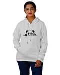 More & More Unisex-Adult Cotton Hooded Neck Panda Printed Hoodie (Panda Hoodie White-S_White_S)