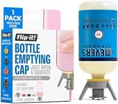 Flip-It! 1-Pack Bottle Emptying Kit – No more wasted product - Fits most plastic bottles – Get out every drop of Shampoos, Lotions, & More – 1 Base Cap, 3 Adapters – Pastel Color Edition