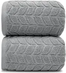 Alusa Home Ultra Soft & Stylish 700 GSM Luxury Bath Sheets | Pack of 2 | Extra Large 35x70 Inches | 100% Zero-Twist, Long-Staple Cotton | Remarkably Absorbent (Pewter Grey)