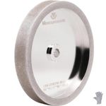 Moao Store, 6" CBN Grinding Wheel, 1/2" Bore, Aluminum Body, for Sharpening High Speed Steel Tools