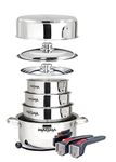 Magma Products 10 Piece Gourmet Nesting Stainless Steel Cookware Set, Induction Cooktops