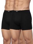 Levi's Men's Cotton Style #010 Comfort Regular Fit Solid Boxer (Pack of 2) (#010-BOXER Brief BLK-P2_Black_L)