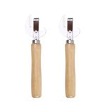 TDGBIH 2 PCS Can Opener Vintage Can Opener Manual Can Opener Wooden Handle Bottle Opener Manual Side Cut Stainless Steel Traditional Stab Can & Tin Opener and Corkscrew for Restaurant Home Camping