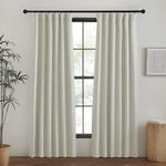 NICETOWN Room Darkening Door Curtains 78 inches Long, Hook Belt/Rod Pocket/Back Tab Faux Linen Privacy Thermal Window Treatments for Dooway/Bedroom, Natural, W50 x L78, 2 Panels