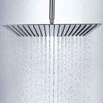 Marcoware Stainless Steel Trident Square Overhead Shower 10x10 Inches rain shower head for bathroom Without Arm, Mesh Shower filter built-in, Chrome, Polished Finish