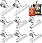 HOT BARGAINS 8 X Food Bag Clips Metal Chip Bag Clips Stainless Steel Chip Clips Size 3 Inch for Air Tight Seal Grip