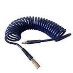 Air Hose 1/4 in x 25 ft, Polyurethane Recoil Air Compressor Hose, Flexible, Lightweight, with Bend Restrictor, 1/4” MNPT Fittings Brass Quick Coupler&Plug, for All Weather, 120 PSI (25FT, Dark Blue)