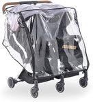 SeedFuture Double Stroller Rain Cover Side by Side Universal, Stroller Accessories Rain Cover for Double Pram Pushchair Outdoor Travel, Waterproof and Windproof Weather Shield for Baby Car Raincover