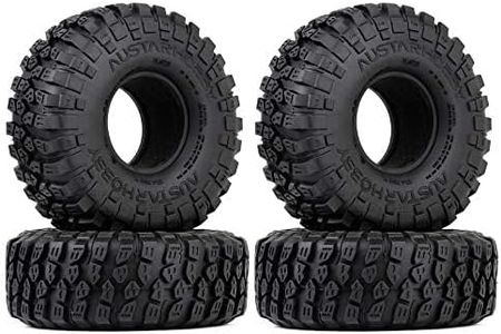 INJORA RC Rubber Tires 4Pcs 1.9inch RC Rubber Tyre Set Wheel Tires for 1/10 RC Crawler Axial SCX10 90046 SCX10 III AXI03007 Tamiya CC01 D90 D110