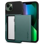 Spigen Slim Armor CS Designed for iPhone 13 Case (2021), [Keep and Protection] - Midnight Green