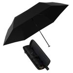 Knirps X4U My Clever Companion– 90cm Diameter Windproof Manual Open/Close Umbrella, Small and Compact Design for Travel and All Weather Protection, with Retractable Feature and Travel Case, Black w