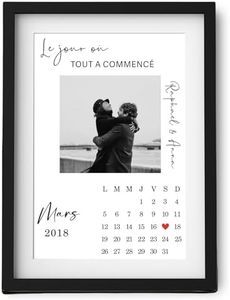 Affiche Couple Personnalisée Date De Rencontre Couple Amoureux (sans Cadre) - Anniversaire Idée Cadeau Personnalisé Couple Saint Valentin Noel