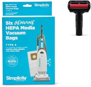 Simplicity Vacuums Bundle with Type A Vacuum Bags and Pet Hair Tool for S20EZM Allergy Upright Vacuum, SAH-6 Hepa Media Vacuum Bags and SPET-TOOL Pet Hair Removal Tool or Vacuuming Furniture