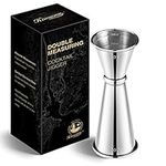 KITESSENSU Jigger for Bartending, Japanese Jigger 2 oz 1 oz with Measurements Inside, 18/8 Stainless Steel Cocktail Jiggers