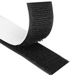 Blooven Hook and Loop Strip Tape 3 Meter Self Adhesive Sticky Back Fastening Tape 30 mm Wide (30 mm x 3 m, Black)