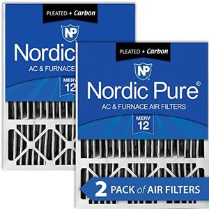 Filtro de aire Nordic Pure 20 x 25 x 5 (4 – 3/8 de profundidad real) Lennox X6673 de repuesto MERV 12 plisado Plus Carbon AC Furnace, caja de 2