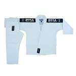 Playwell Childrens Kids Elite BJJ Jiu Jitsu Uniform GI - White (comes with Free BJJ White Belt) (M2)