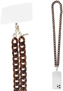 Case-Mate Crossbody Phone Lanyard/Chain [Works with All Phones] Hands-Free Cell Phone Strap - Phone Charm - Neck Chain Holder for iPhone 16 Pro Max/15 Pro Max/14 Pro Max/13 Pro/12/S24 - Tortoiseshell