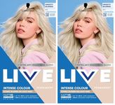 Schwarzkopf LIVE Intense Colour B11 Frosty Blonde, Long-lasting Permanent Blonde Hair Dye, For Lighter Hair, With Extra No-Brassiness Gloss (Pack of 2)