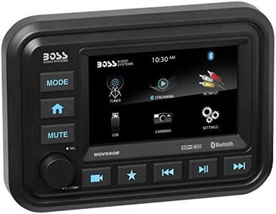 BOSS Audio Systems MGV550B Marine Gauge Receiver - Weatherproof, 5 Inch Touchscreen, Built-in Amplifier, Bluetooth, Digital Media MP3 Player, No CD Player, USB Port, AM/FM Radio