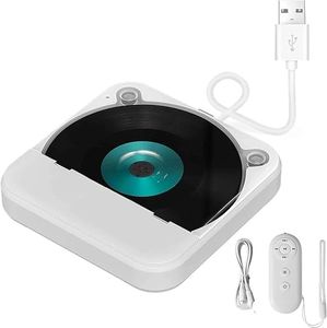 Portable CD Player for Car with USB/AUX | Compact & Lightweight External CD Player for Home, Office, and Vehicles with Anti-Skip Design | Plug and Play, No Slot Required