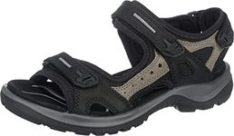 ECCO Shoes Women's Yucatan Sandal, Black/Mole/Black, 39 EU/ 8-8.5 M US