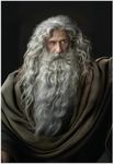 Esaleely Brown Wizard Wig And Beard, Long Beard and Wig,Halloween Jesus Father Cosplay Costume Accessory for Adults (grey)