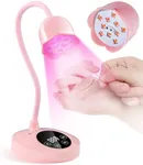 Makartt UV Nail Lamp: Mini UV Light for Gel Nails Polish Luminoza 30W Rechargeable LED Nail Dryer with 4 Timers & Auto Sensor Fast Curing Goosenecks Lamp for Home DIY Manicure (Pink)