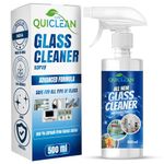 Quiclean™ Glass Cleaner Spray 500ML | Mirror Cleaning Liquid | Window Glass Cleaner | Car Glass Cleaner Liquid | Laptop Cleaning Liquid for TV & Mobile | Shower Glass Cleaner |Skin Friendly |Pack of 1