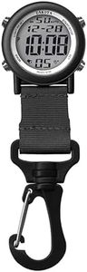Dakota Light Digital Backpacker, Alarm, Timer and Dual Time Fob and Pocket Watch, Outdoor Gifts for Men and Women, Use for Fishing and More, Tactical Digital Clip On Watch