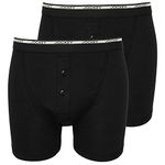 Jockey® Modern Classic Y-Front® Button Fly Boxer Trunk 2-Pack, Black, L