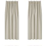 Deconovo Window Treatment Blackout Curtains Rod Pocket Thermal Insulated Decorative Soft Energy Saving Room Darkening Pencil Pleat Curtains for Kid 52 x 63 Inch Light Beige Set of 2