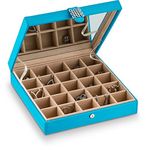 Glenor Co Classic 25 Small Compartment Organizer with Large Mirror, Blue