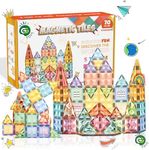 GG TOYS 70 Piece Set Magnetic Tiles Toy 3D STEM Learning Magnetic Construction Building Stacking Blocks Inspiration Creative Sensory Educational Toy Kids Toddlers Boys Girls 3 4 5 6 7 8 9 10