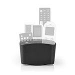 Nedis Remote Control Holder 360-Degree Rotatable with 5 Compartments, ABS (Black)