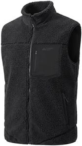 Pioneer Camp Sherpa Lined Vest Mens Insulated Thick Fleece Vests with Zipper Midweight Fluffy Cold Weather Hiking Outdoor
