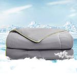 Anjee Summer Cooling Blanket for Hot Sleepers and Night Sweats Keep Cool Comforter Quilt for Adults Women Men Sleeping Bedding Thin Duvet Insert Q-Max 0.4 Cold Fabric,82 X 82 inch, Grey