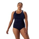 Speedo Women's Standard Swimsuit One Piece Endurance Ultraback Solid Contemporary Cut, Navy, 18