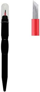 ZUSING Very Sharp Microblading Shading Pen Bevel 19 Pins With a Cap Disposable Microblading Pen 10 pcs/pack (Black)