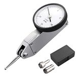 Neoteck Dial Test Indicator with Storage Case 0-0.3"/0.0005" Test Indicator with 2 Steel Dovetail Clamps 3/8'' and 5/32'' for Machine Set-up Narrow Area Measurement