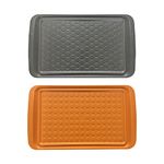 Outset Grill Prep Trays, Set of 2 Large Trays, 17" x 10.5", Orange and Black