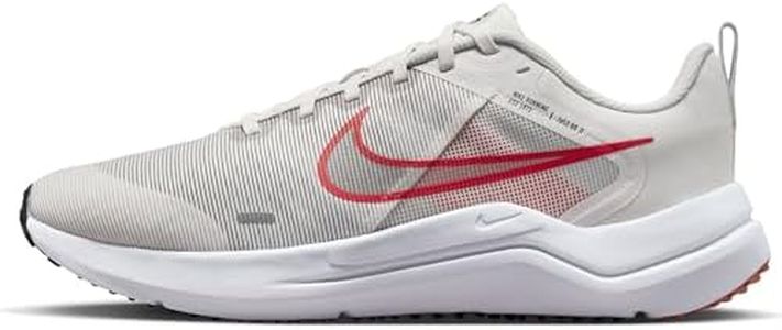 Nike Men's Downshifter 12 Running Shoe, Platinum Tint/Lt Crimson-Black-White-Photon Dust, US 6