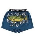 Lazy One Funny Animal Boxers, Novelty Boxer Shorts, Humorous Underwear, Gag Gifts for Men, Fishing, River, Lake (Bass, Large)