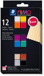 STAEDTLER 8043 C12-1 FIMO Professional Oven-Hardening Polymer Modelling Clay - Assorted Colours (Pack of 12 x 25g Blocks), Basic-farben