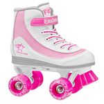 Roller Derby 1978-02 Youth Girls Firestar Roller Skate, Size 1, White/Pink